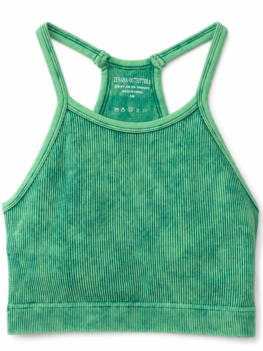 Zenana Outfitters Kelly Green Ribbed Bramie
